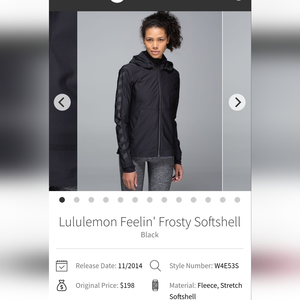 Lululemon Feelin Frosty Soft Shell size 10